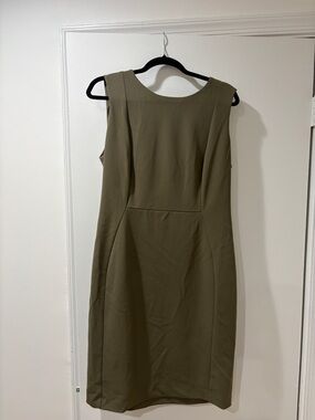 Calvin Klein Olive Green Sleeveless Sheath Dress